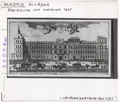 Vorschaubild Madrid, Alcázar: Radierung von Meunier 1665 